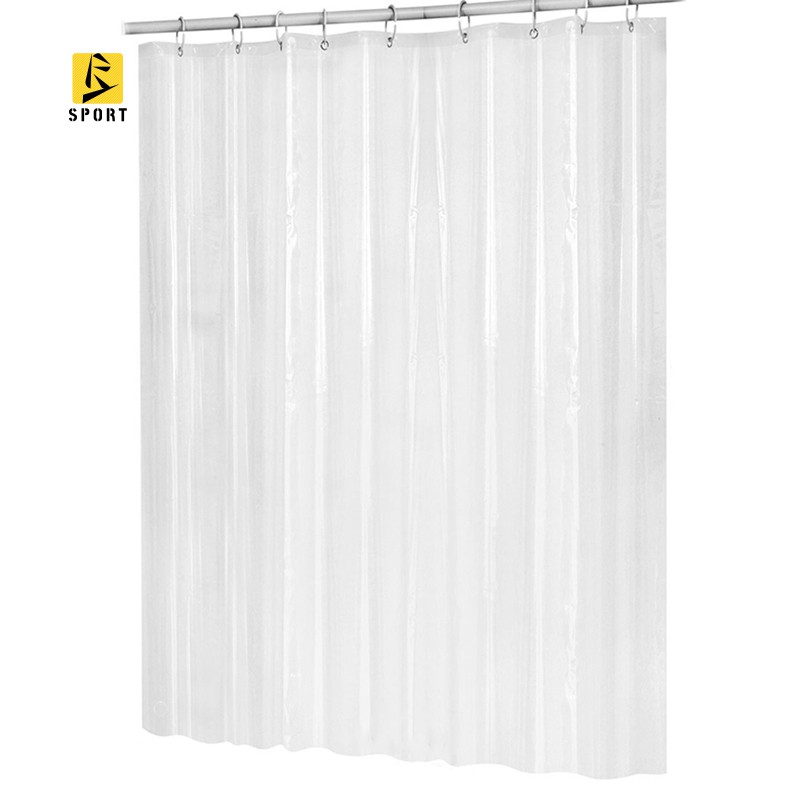 180Cmx180Cm Plastic Peva Waterproof Shower Curtain Transparent White Clear Bathroom Curtain Luxury Bath Curtain With Hooks