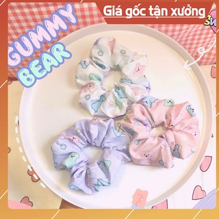 Cột tóc scrunchies Gummy Bear- Buộc tóc scrunchies Gấu- Thuỳ My Accessories