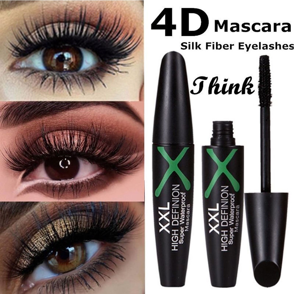 Mascara Sợi Tơ 4D Màu Đen Kháng Nước Lâu Trôi Chuốt Dài Mi 3D