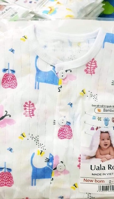 Bộ cộc cotton giấy cài cúc giữa cho bé