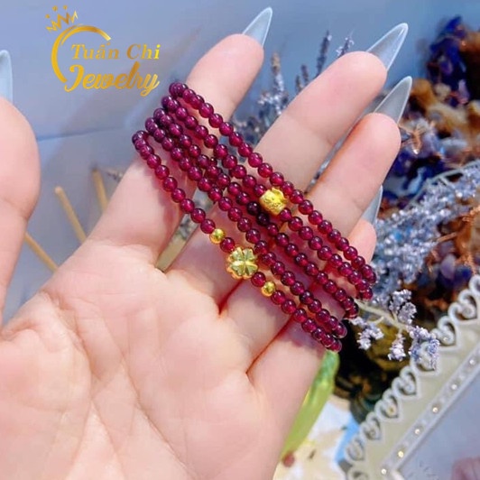 ⚡HÀNG CAO CẤP⚡Vòng Tay Phong Thủy Đá G.A.R.N.E.T- Phong Thủy May Mắn, Tài Lộc, Bình An Kết Hợp Phụ Kiện Đẹp