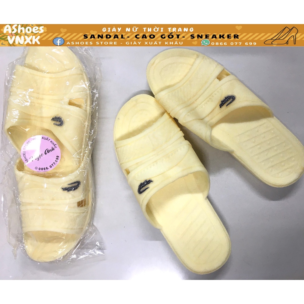 Dép nhựa nam cá sấu màu kem| AShoes VNXK