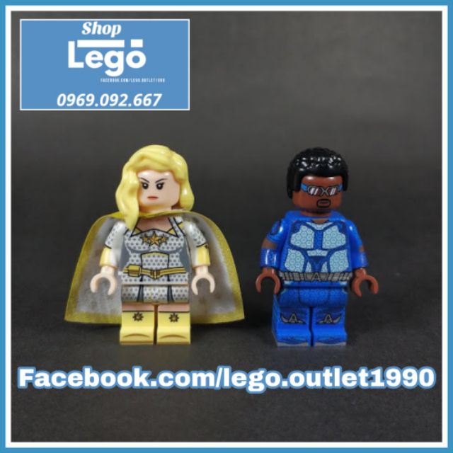 Xếp hình The Boys&lt;br&gt;Siêu anh hùng Homelander - Starlight - A-Train - Translucent - Black Noir Lego Minifigures Kopf KF6103