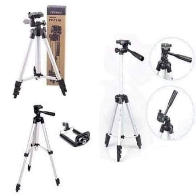 Gậy 3 chân chụp hình máy ảnh, điện thoại Tripod TF - 3110, Tripod chụp ảnh livetream, Chân đế điện thoại quay tiktok