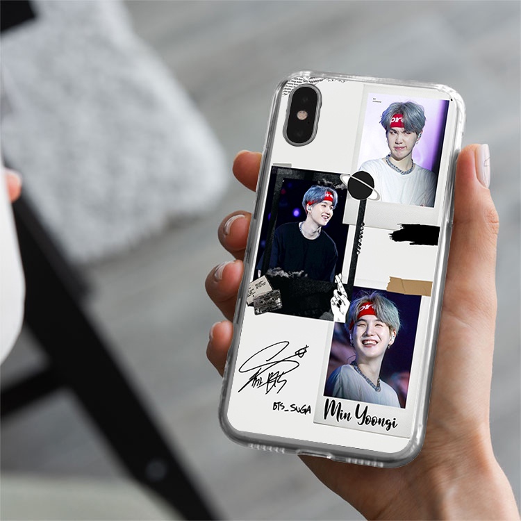 Ốp iphone Min Yoongi dễ thương cho iPhone 8 Plus 7Plus X XR Xs Max 6 6s Plus 11 Pro Max BLUYMIN0012