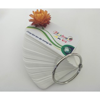 100 flashcard trắng bo 4 góc kích thước 3,5x8 cm học từ vựng ngoại ngữ