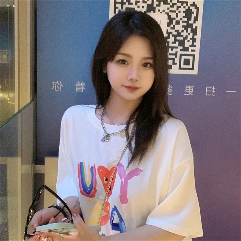 NRVP Áo Thun Cotton Tay Ngắn Cổ Tròn Màu Trơn Thời Trang Dành Cho Nữ