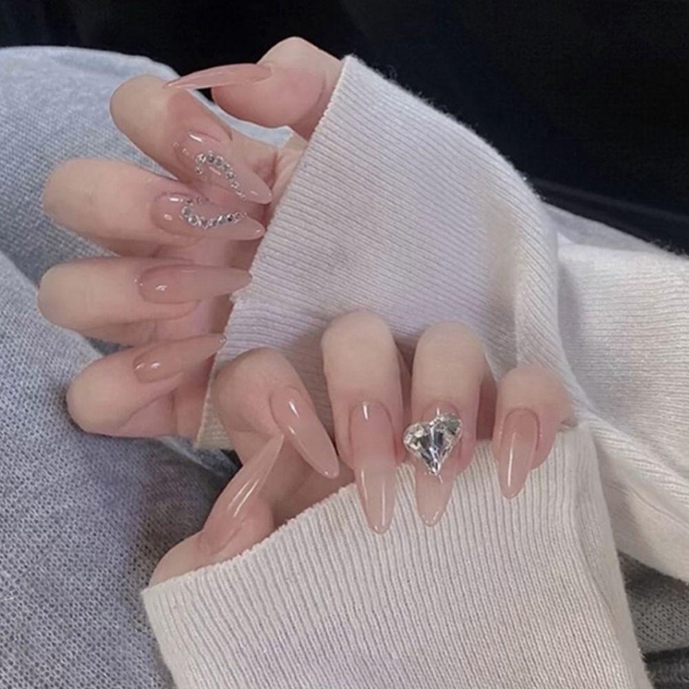 MIHAN1 Set 24 Móng Tay Giả Có Thể Tháo Rời