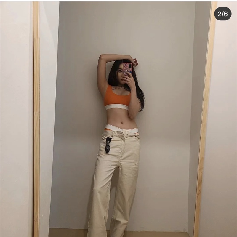 Áo bra thể thao Calvin Klein không gọng màu cam chất lượng