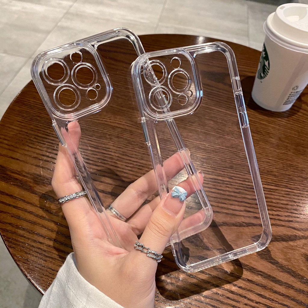 Sang Trọng Ốp Điện Thoại Cứng Trong Suốt Cho iphone 15 14 11 12 13 pro max mini x xs max xr 7 8 plus