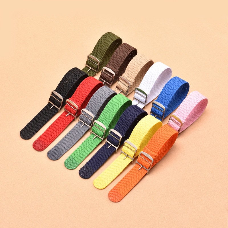 Dây Đeo Đồng Hồ Thể Thao Bằng Vải Bạt Nylon Nhiều Màu 14mm 16mm 18mm 20mm