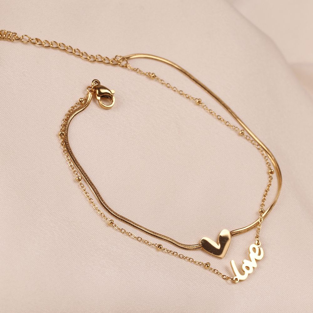 Lắc Chân Hai Lớp Họa Tiết Da Rắn Thời Trang Dành Cho Nữ