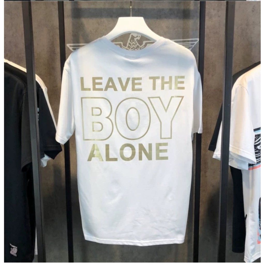 Áo thun Stee Ánh kim vàng Ag LEAVE THE BOY ALONE - Giá sỉ Unisex Trumunisex