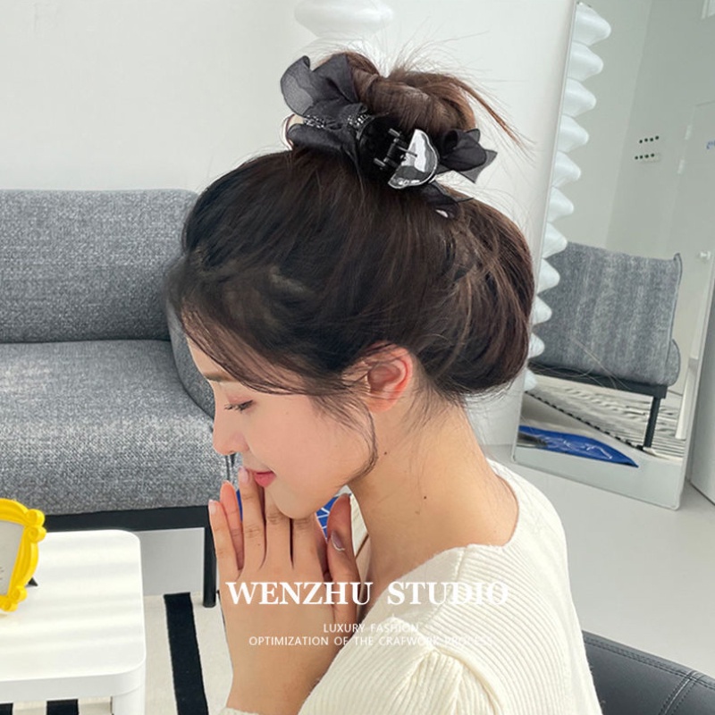Kẹp Tóc Nơ Đính Đá Lấp Lánh Phong Cách Hàn Quốc