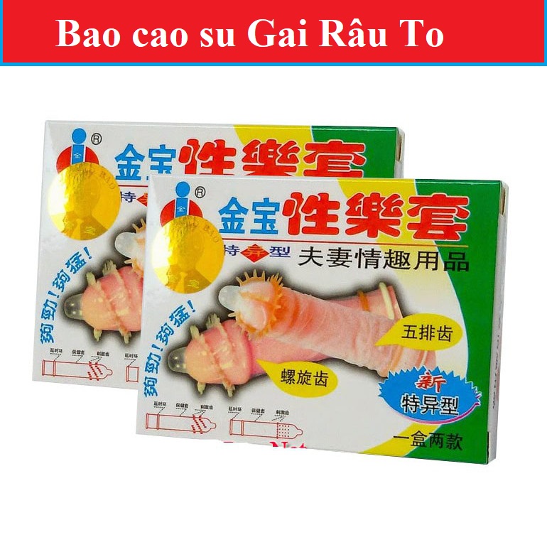 Bao cao su Gai Râu To - nhiều gel bôi trơn chống xuất tinh sớm kéo dài thời gian - Hộp 2 cái