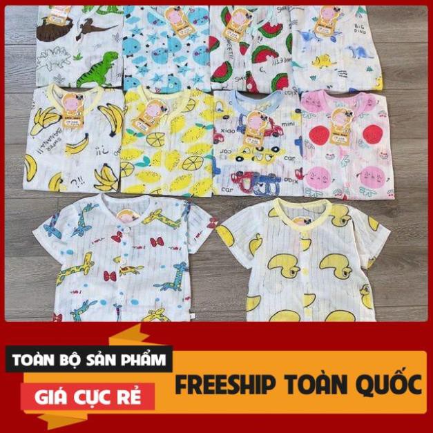 Bộ cotton giấy cộc tay mở khuy cao cấp