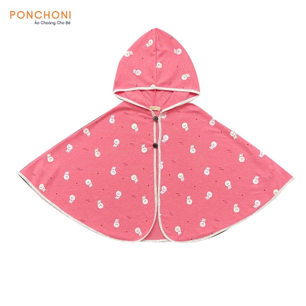 [Ảnh thật] - Chính hãng - Áo choàng cotton chống nắng 100% cotton Ponchoni ( Hồng cún con )