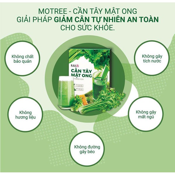 Bột cần tây mật ong motree, bột cần tây sấy lạnh, hỗ trợ giảm cân, đẹp da thanh lọc cơ thể (hộp 14 gói) | BigBuy360 - bigbuy360.vn