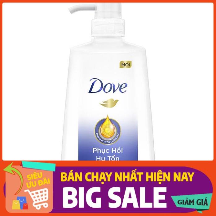 [ICLN8741 giảm 20K]  Combo Dove Phục Hồi Hư Tổn Dầu Gội 640g Và Kem Xả 610g - Tặng kèm Bộ gối kê cổ Hàng Chính Hãng