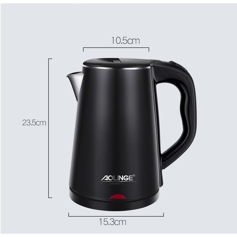 Ấm đun siêu tốc và giữ nhiệt inox 304 cao cấp AOLINGE ( Black ) 1500W - Home and Garden