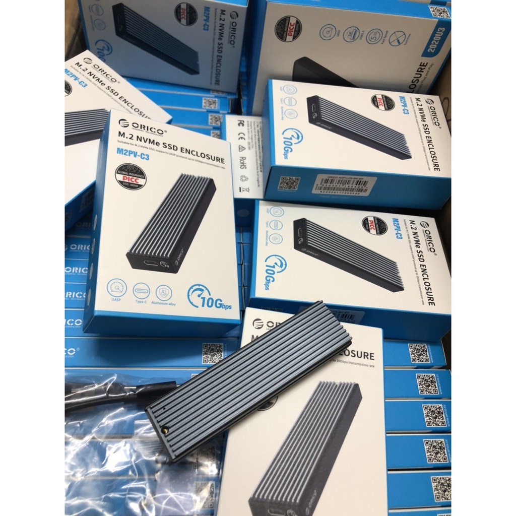 Box Ổ Cứng di động SSD M.2 NVMe PCIe ORICO M2PV-C3 Chuẩn USB 3.1 Type-C - Biến SSD M2 NVMe thành ổ cứng di động