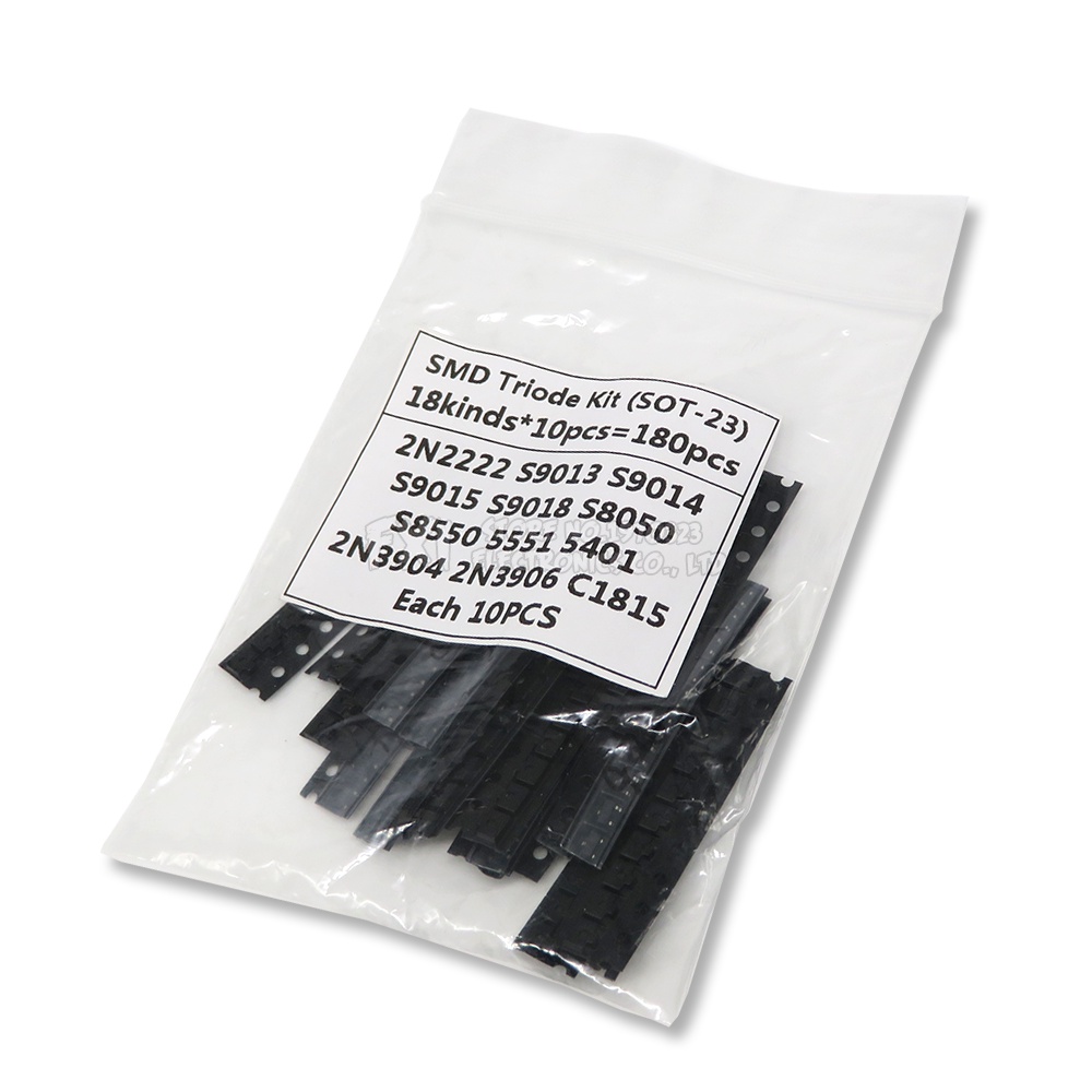 Bộ Bán Dẫn (SOT-23) 18Konds * 10 Cái = 180 Cái 2N2222 S9013 S9014 S9015 S9018 S8050 S8550 5551 5401 2N3904 2N3906 C1815