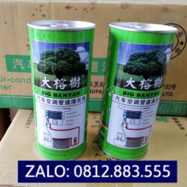 Nước Xúc Rửa Đường Ống Gas Cho Dàn Nóng Dàn Lạnh BIG BANYAN 400ML Xúc rửa giàn máy lạnh ô tô