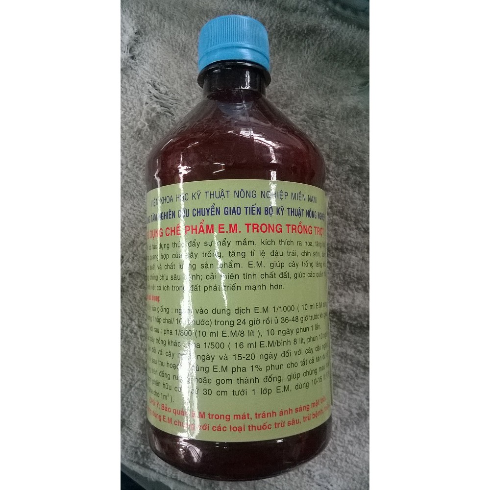 Chế phẩm sinh học hữu cơ E.M cho cây trồng, làm phân hữu cơ vi sinh 500 ml (nâu)