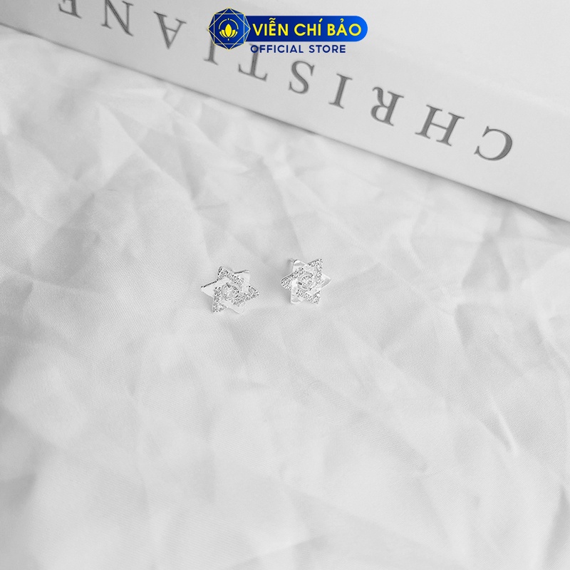 Bông tai bạc nữ Lucky Star chất liệu bạc 925 thời trang phụ kiện trang sức nữ Viễn Chí Bảo B400719H
