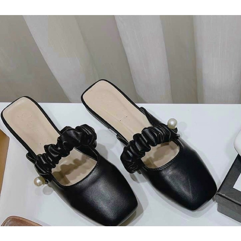 Sục bệt nữ quai ngang nhún ngọc đế bằng siêu nhẹ êm chân vnxk rẻ đẹp thời trang