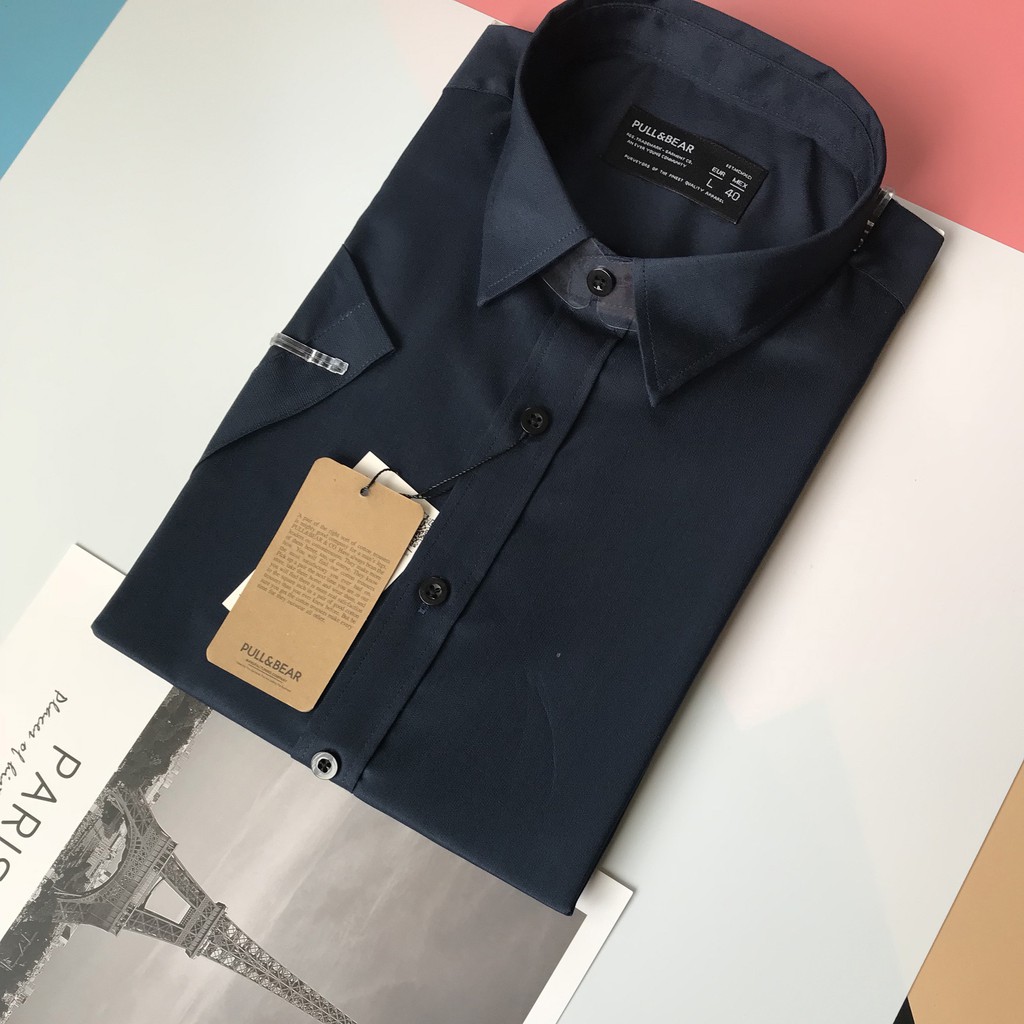 Áo sơ mi nam Oxford ngắn tay (Xanh đen)
