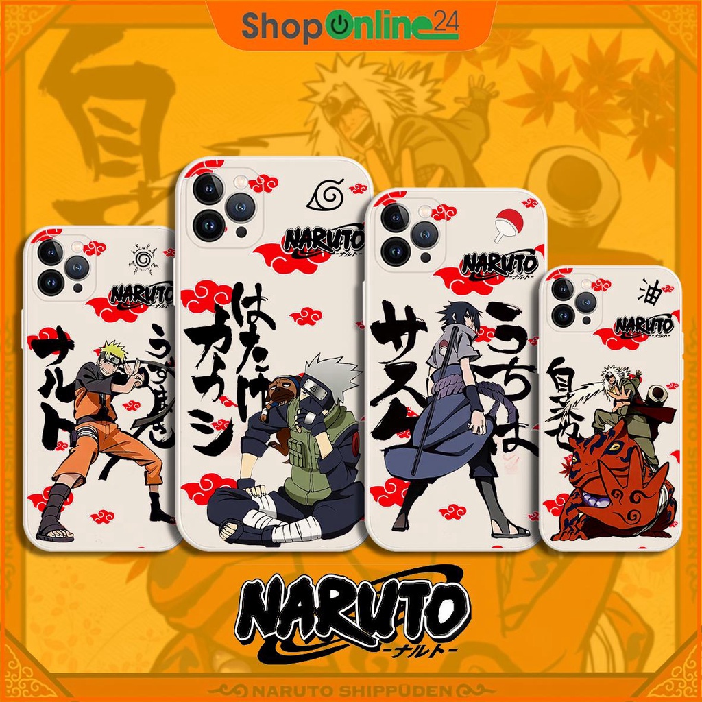 Ốp lưng viền vuông kem truyện tranh Naruto