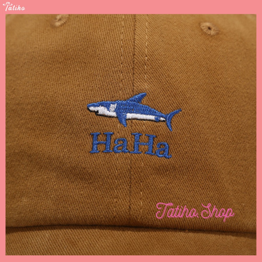 [Hàng Xịn,Giá Tốt] Mũ Lưỡi Trai (Nón Kết) Unisex Thiêu Logo Cá Mập HAHA - Chất Liệu Cotton - Mã NV022