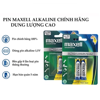 Pin AA  Maxell alkaline vỉ 2 viên chính hãng
