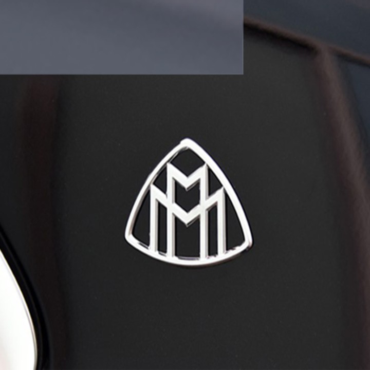 Bộ 2 chiếc Logo dán hông xe hơi, ô tô biểu tượng Maybach Inox cao cấp - Mã G80707