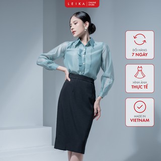 Áo sơ mi nữ cổ đức bèo nẹp leika