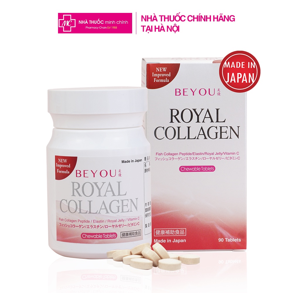 Viên ngậm làm đẹp da, giảm lão hóa da BEYOU Royal Collagen 90 viên từ Nhật Bản