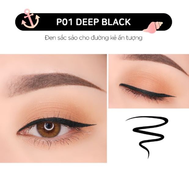Kẻ mắt Nước Chống Trôi BLACK ROUGE Power Proof Pen Liner P01, P02 - Màu Đen - Nâu