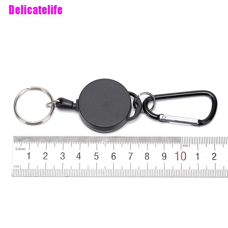 Móc khóa bằng thép màu đen có thu vào tiện dụng