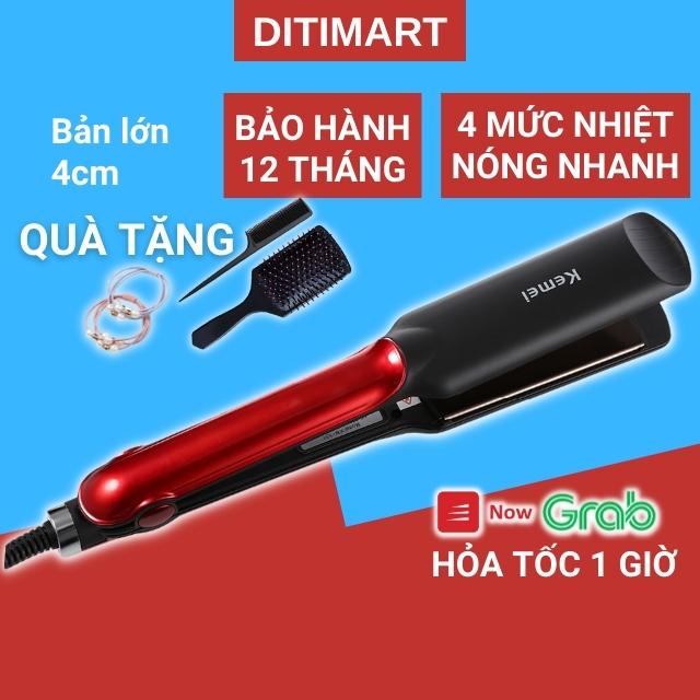 Máy Ép Tóc Duỗi Là Thẳng Uốn Cúp Làm Tóc Xoăn Lọn Km531 Điều Chỉnh 4 Mức Nhiệt Độ Kèm Quà Tặng