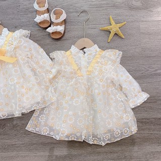 Váy ren hoa 2 lớp cho các con