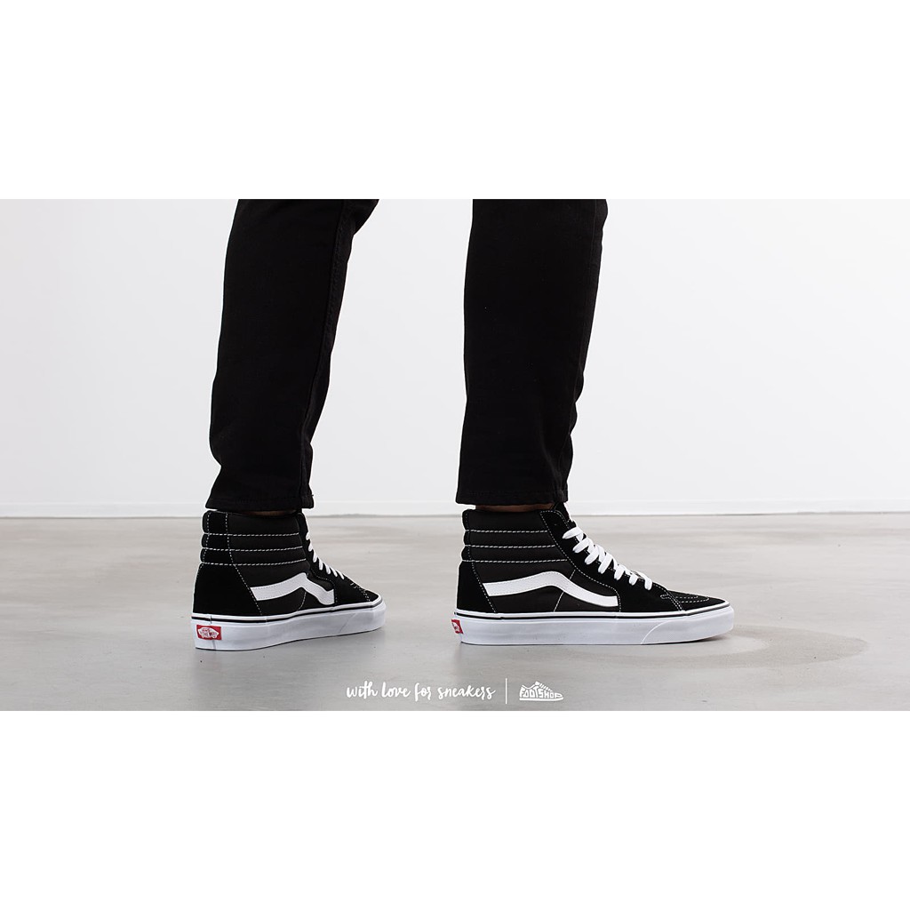 Giày Vans Chính Hãng Sk8 Hi Classic Black/White