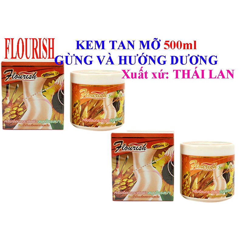 Kem Tan Mỡ Bụng Gừng Flourish 500ml - Thái Lan