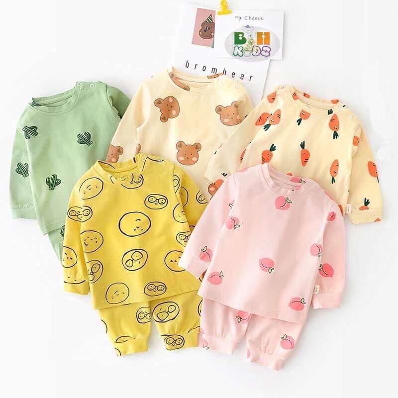 Bộ Dài Tay Thu Đông Bé Trai Bé uuGái Chất Thun Lạnh Loại I_Bộ quần áo dài tay thu đông cho bé