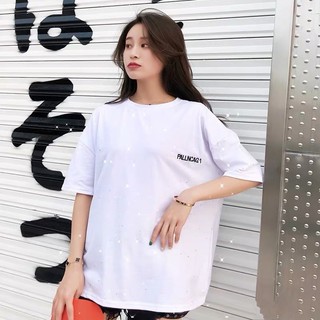 (Siêu hot)- ÁO THUN KIM SA IN CHỮ PALLNCAGA FORM RỘNG 2 MÀU ĐEN TRẮNG HOT