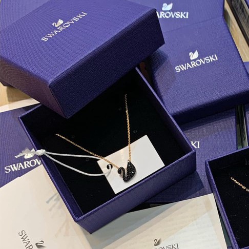 MẶT TO / ĐỦ BILL / FULLBOX+TAG - Dây Chuyền Thiên Nga Đen Swarovski