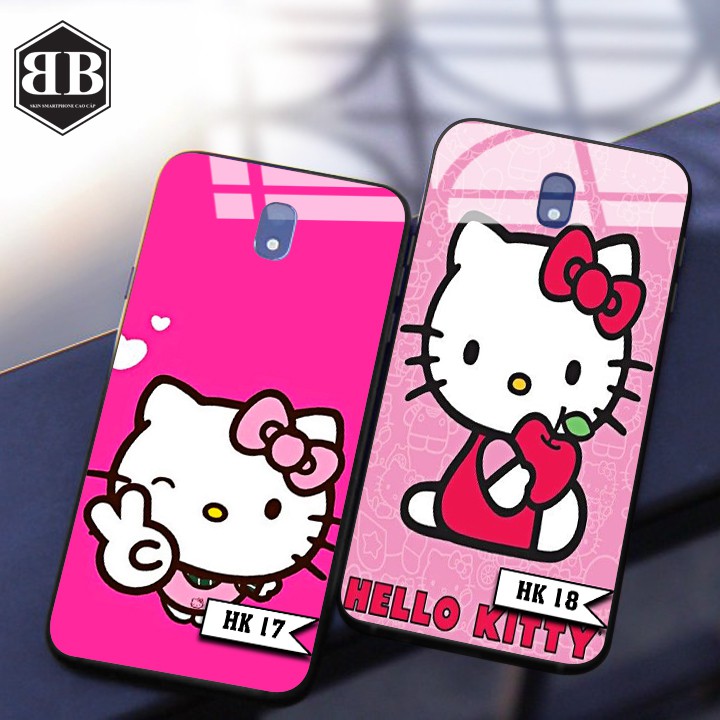 Ốp lưng kính cường lực Samsung Galaxy J7 Pro hello kitty