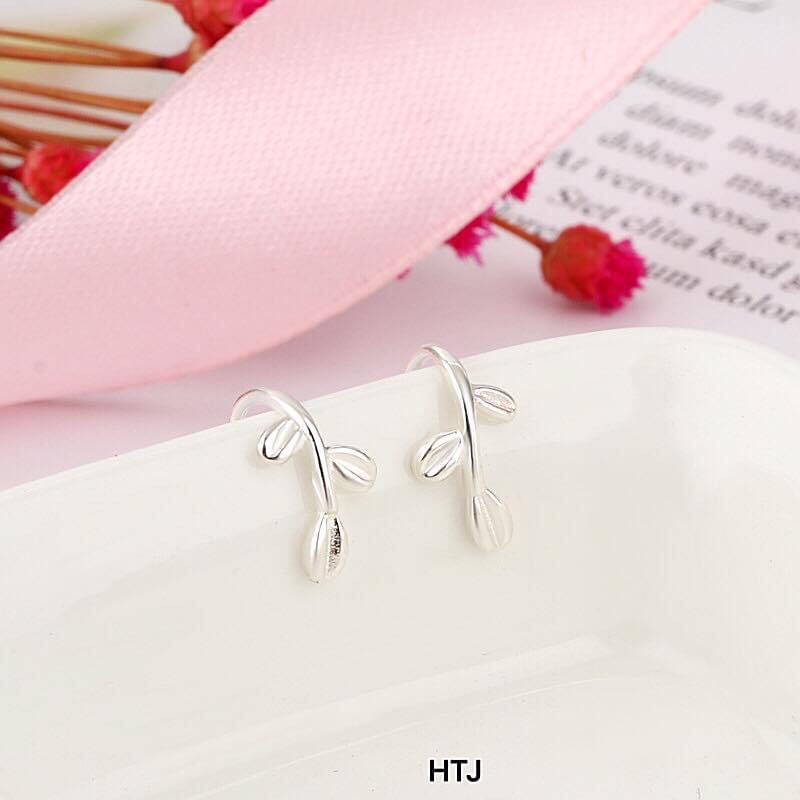 Bông tai lá nhỏ xinh bạc ta