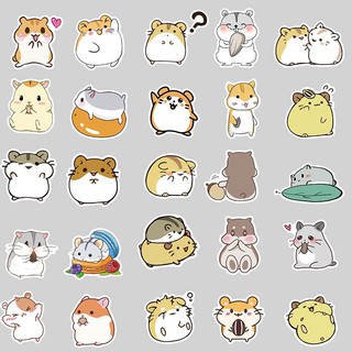 Set 50 miếng dán hình chuột hamster dễ thương