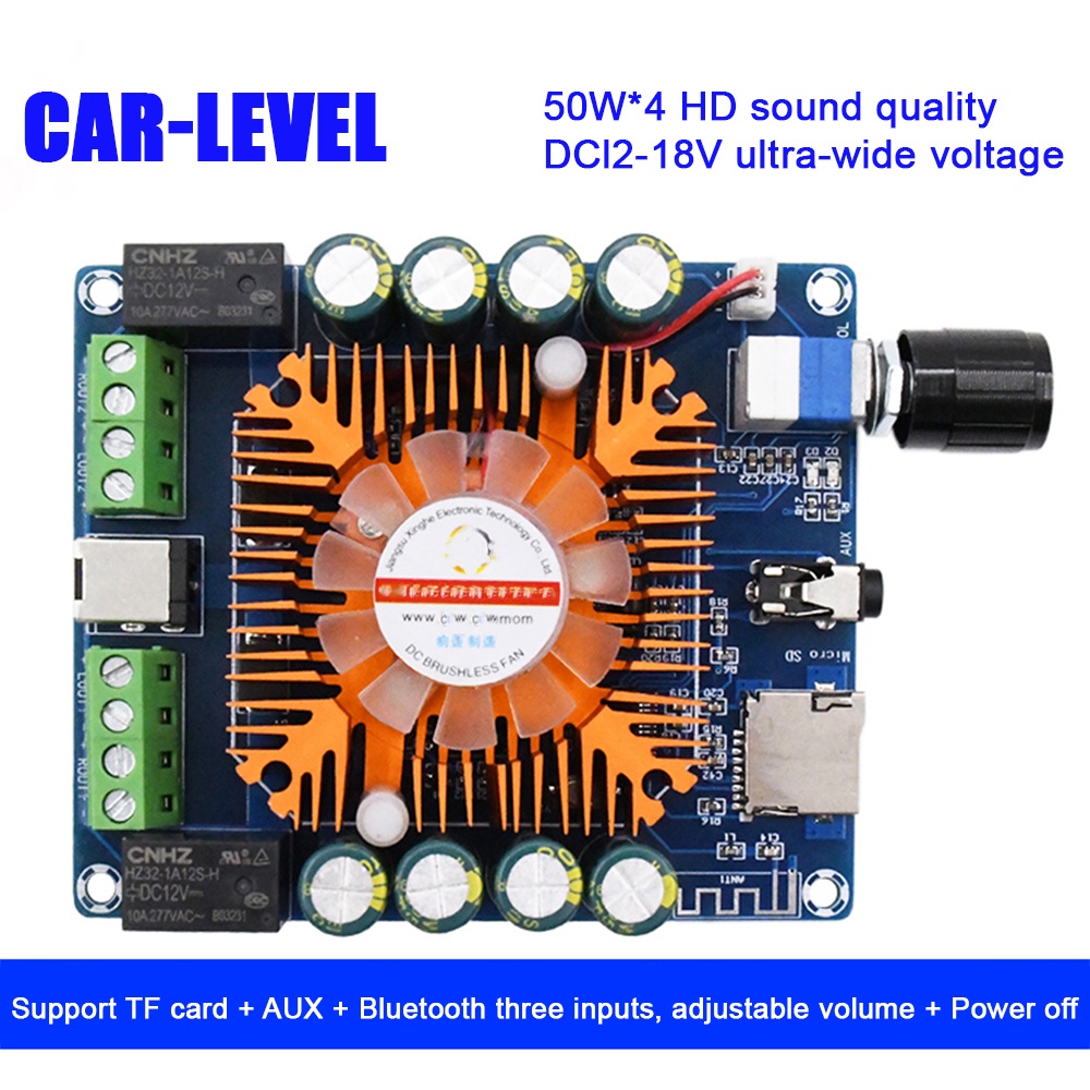Bảng mạch khuếch đại âm thanh kỹ thuật số bluetooth ZIQQUCU XH-A393 50W * 4 tiện dụng cho xe hơi